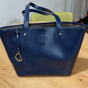 Ralph Lauren blue leather tote -Price is firm… no lower prices offered